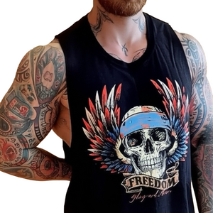 Patriotic Muscle T Men’s Size XL with Patriotic Graphics NWOT